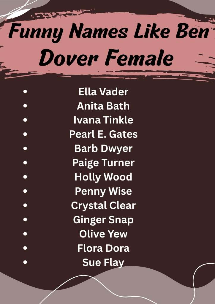 Funny Names Like Ben Dover Female